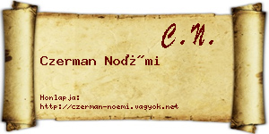 Czerman Noémi névjegykártya
